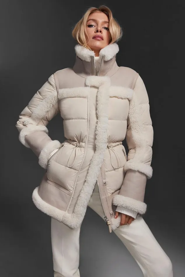 Downs and Jackets Women Mackage LILIBETH Mixedmedia Shearling Down Parka Trenchnatural Downs and Jackets Women Mackage LILIBETH Mixedmedia Shearling Down Parka Trenchnatural