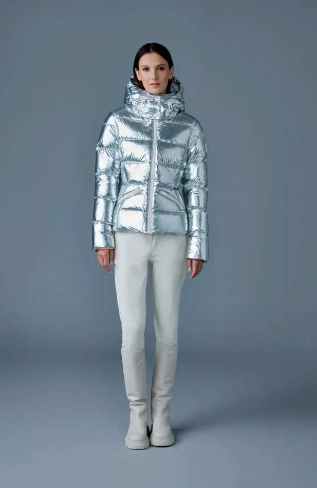 Downs and Jackets Women Mackage MADALYNM Metallic Laminate Down Jacket Gold Downs and Jackets Women Mackage MADALYNM Metallic Laminate Down Jacket Gold