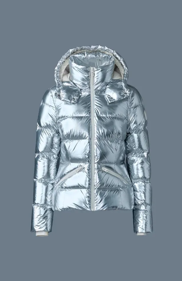 Downs and Jackets Women Mackage MADALYNM Metallic Laminate Down Jacket Gold Downs and Jackets Women Mackage MADALYNM Metallic Laminate Down Jacket Gold