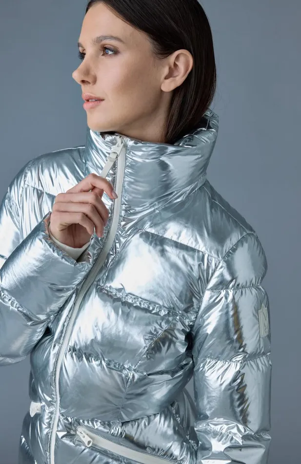 Downs and Jackets Women Mackage MADALYNM Metallic Laminate Down Jacket Gold Downs and Jackets Women Mackage MADALYNM Metallic Laminate Down Jacket Gold