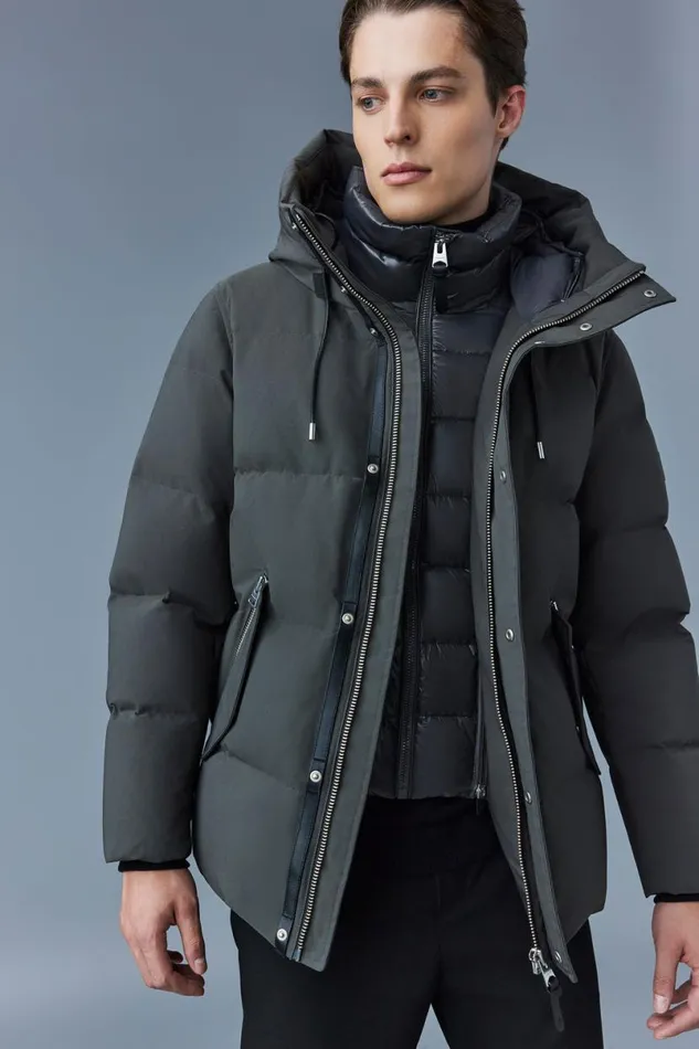 Downs and Parkas Men Mackage GRAYDON 2in1 Lustrous Light Down Jacket Navy