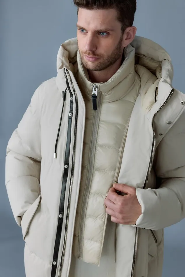 Downs and Parkas Men Mackage GRAYDON 2in1 Lustrous Light Down Jacket Navy