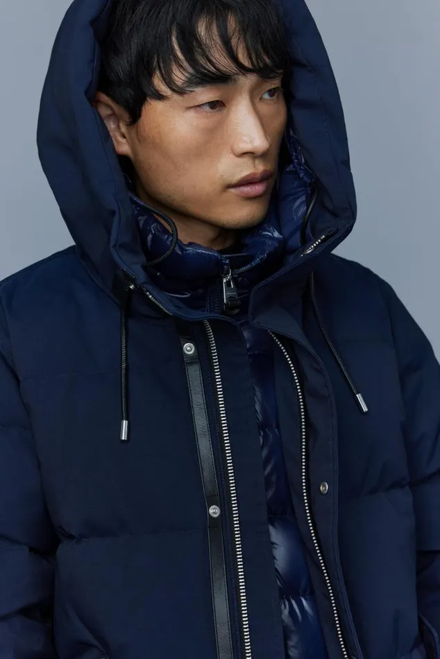 Downs and Parkas Men Mackage GRAYDON 2in1 Lustrous Light Down Jacket Navy