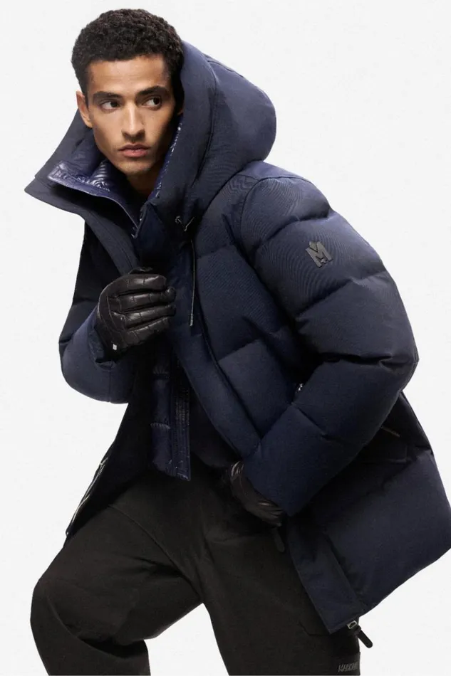 Downs and Parkas Men Mackage GRAYDON 2in1 Lustrous Light Down Jacket Navy