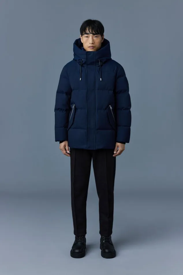Downs and Parkas Men Mackage GRAYDON 2in1 Lustrous Light Down Jacket Navy
