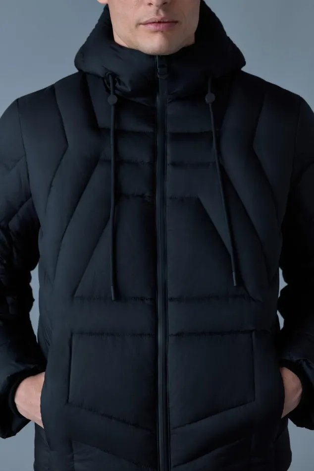 Downs and Parkas Men Mackage LUKE Softwash Geometrical Channel Quilt Down Jacket Black Downs and Parkas Men Mackage LUKE Softwash Geometrical Channel Quilt Down Jacket Black
