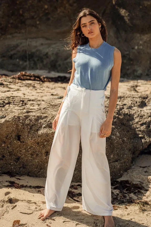 Drea Nylon Pants In White 8211 FINAL SALE White Women Bohme Pants