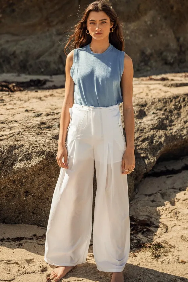 Drea Nylon Pants In White 8211 FINAL SALE White Women Bohme Pants