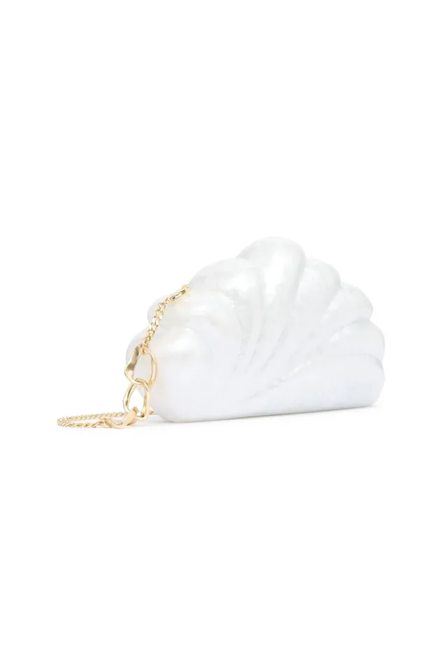 Dreamer Clamshell Clutch Ivory Women Aje Handbags 038 Wallets