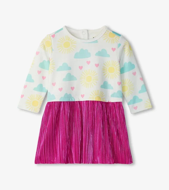 Dresses Baby and Toddler Hatley Baby and Toddler Girls Happy Skies Layered Knit Dress