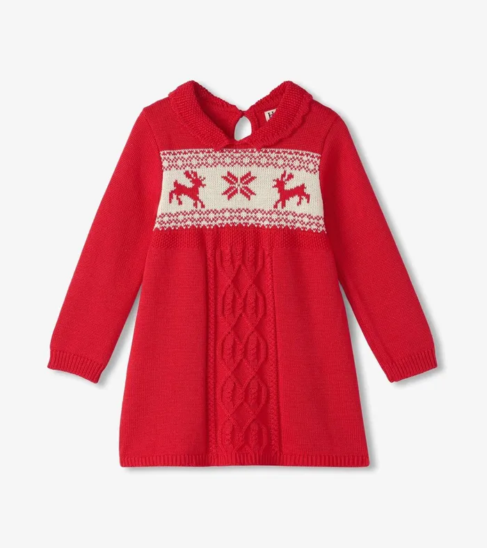 Dresses Baby and Toddler Hatley Baby and Toddler Holiday Cable Knit Sweater Dress