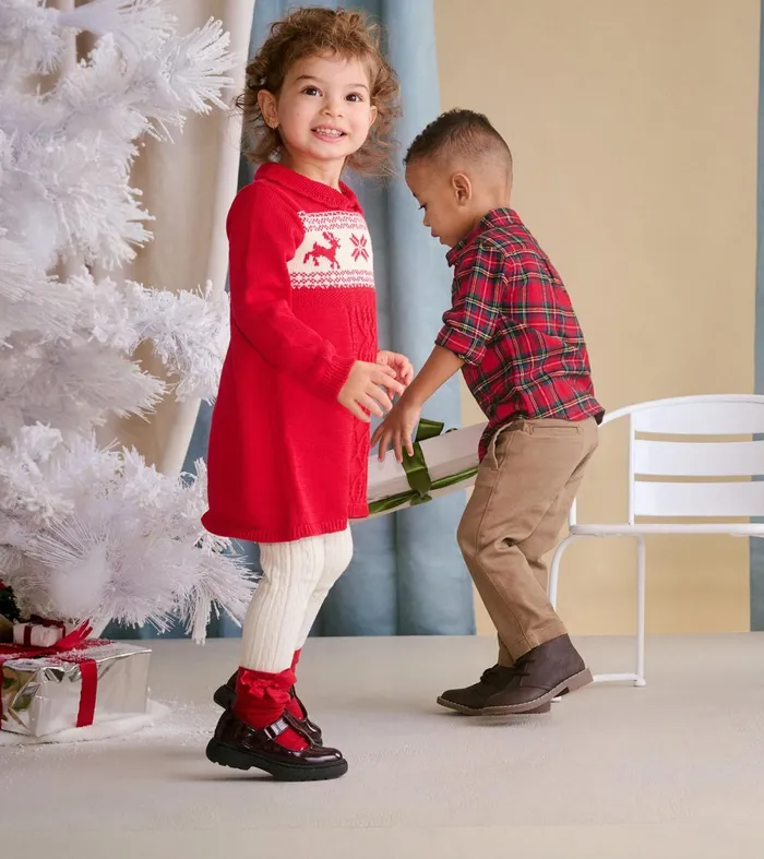 Dresses Baby and Toddler Hatley Baby and Toddler Holiday Cable Knit Sweater Dress
