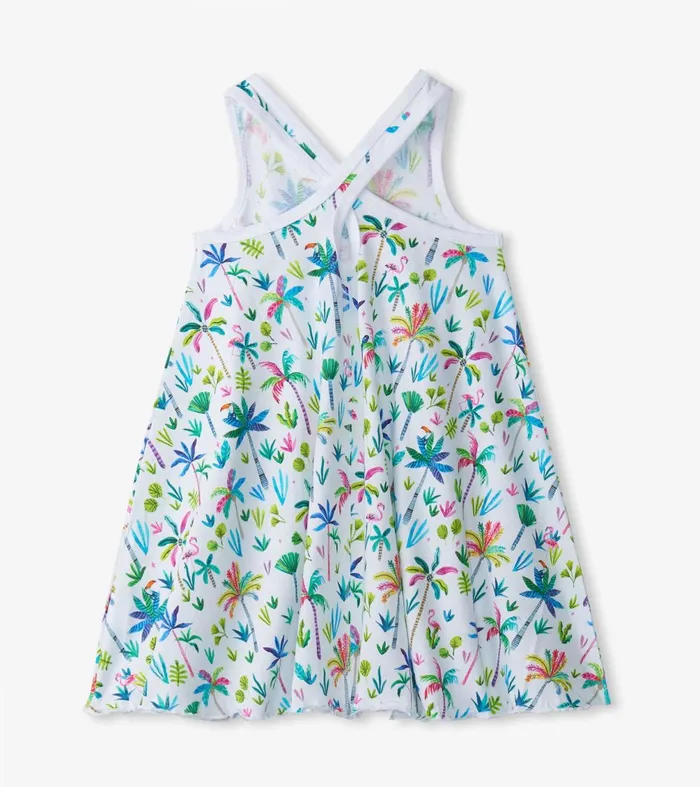 Dresses Girls Hatley Girls Rainbow Palms Trapeze Dress