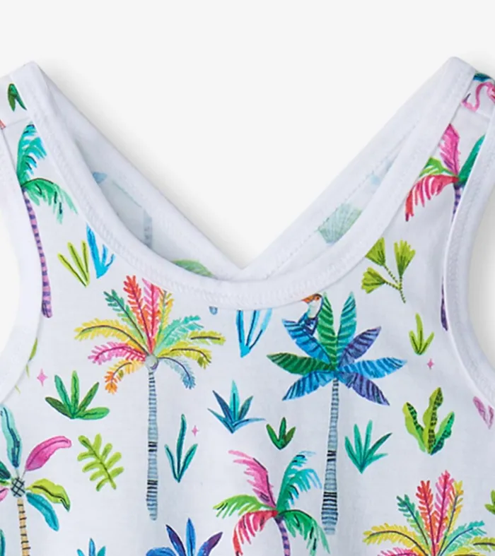 Dresses Girls Hatley Girls Rainbow Palms Trapeze Dress