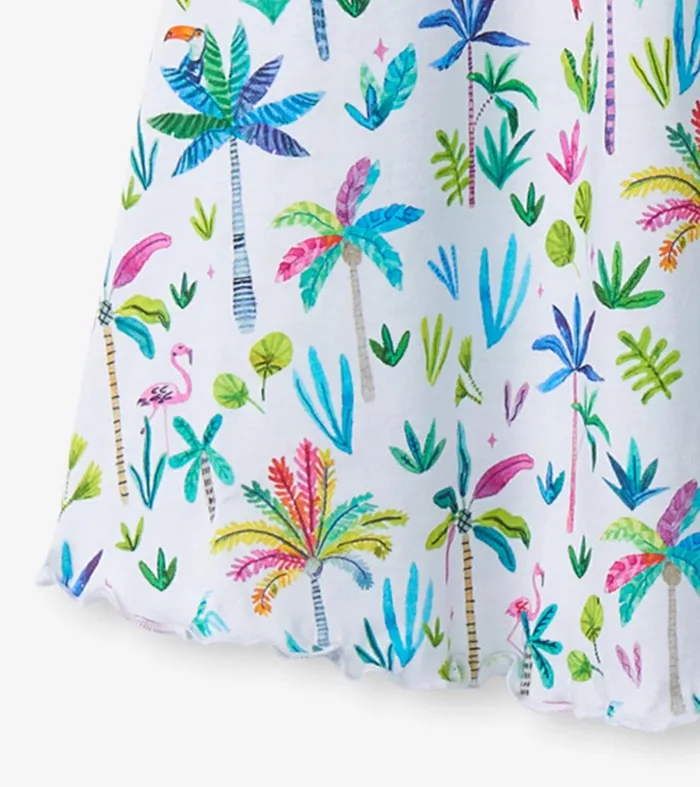 Dresses Girls Hatley Girls Rainbow Palms Trapeze Dress