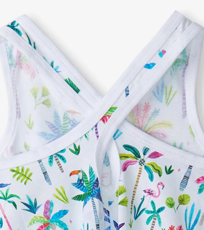 Dresses Girls Hatley Girls Rainbow Palms Trapeze Dress