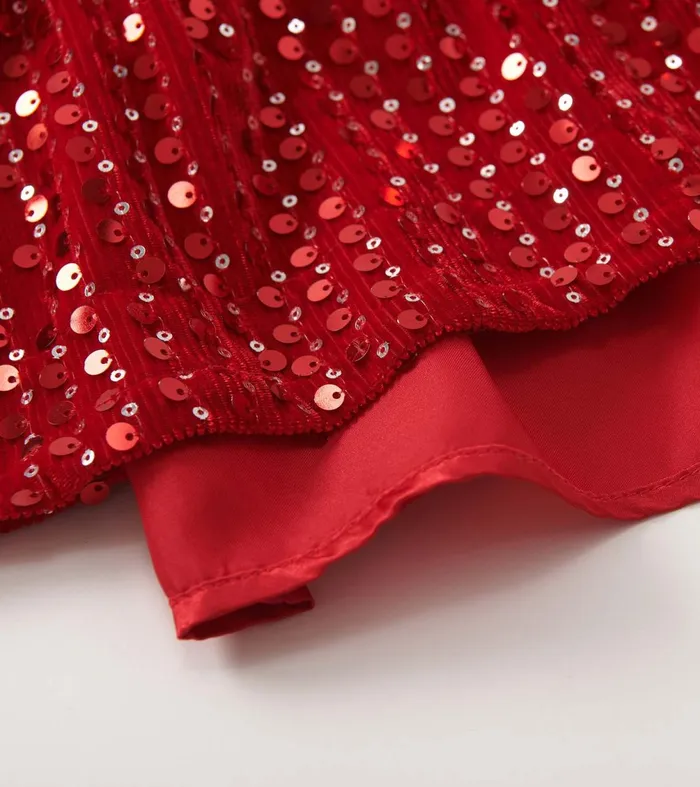 Dresses Girls Hatley Girls Red Sequins Velvet Dress