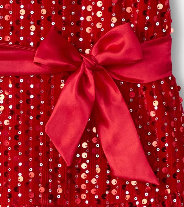 Dresses Girls Hatley Girls Red Sequins Velvet Dress