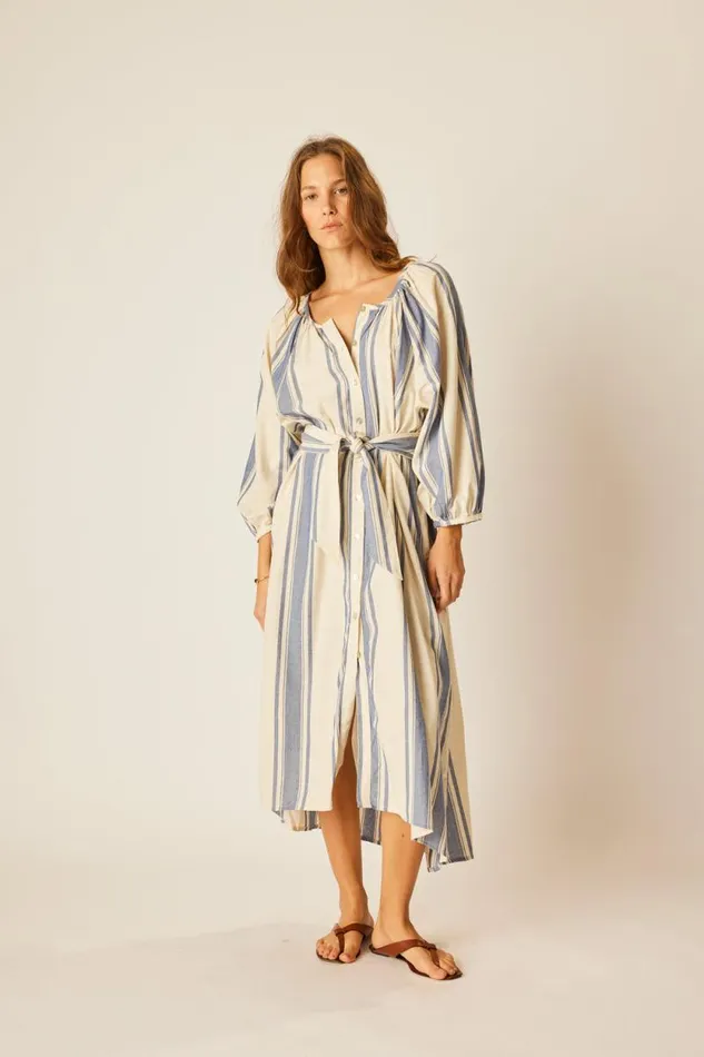Dresses Shop Natalie Martin ALEX MIDI French Stripe Blue