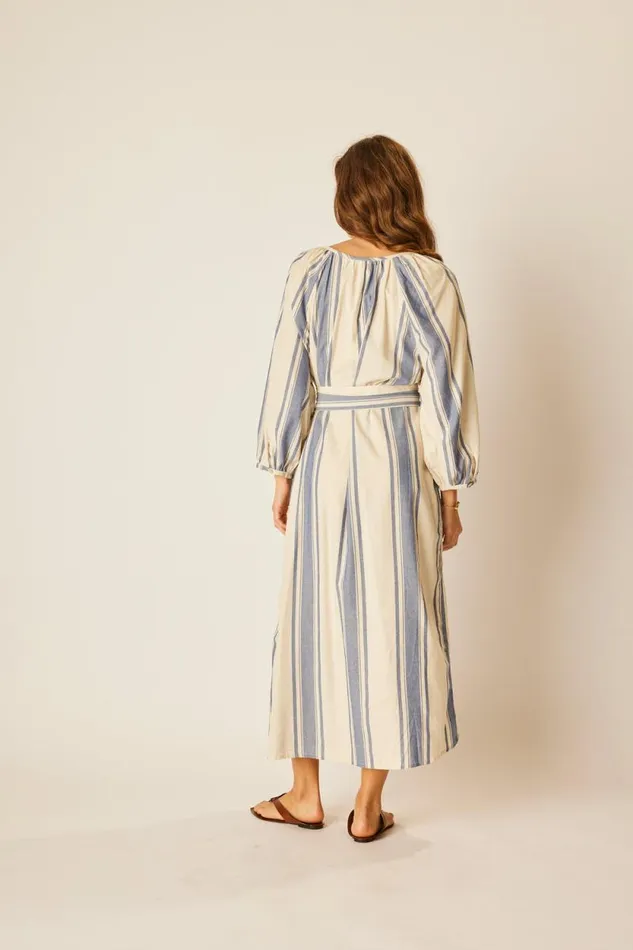 Dresses Shop Natalie Martin ALEX MIDI French Stripe Blue