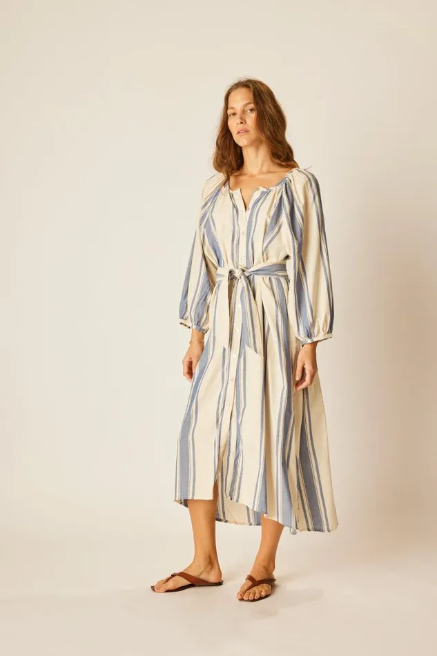 Dresses Shop Natalie Martin ALEX MIDI French Stripe Blue