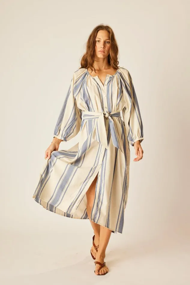 Dresses Shop Natalie Martin ALEX MIDI French Stripe Blue