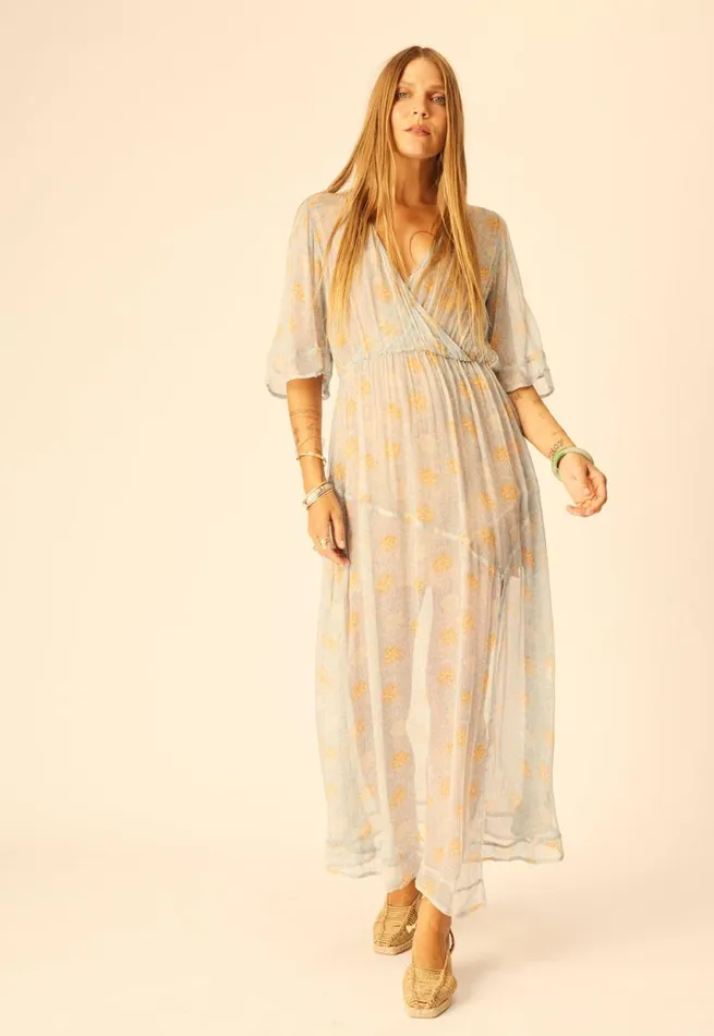 Dresses Shop Natalie Martin COCO MAXI Snowflake Tangerine