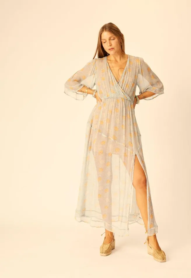 Dresses Shop Natalie Martin COCO MAXI Snowflake Tangerine