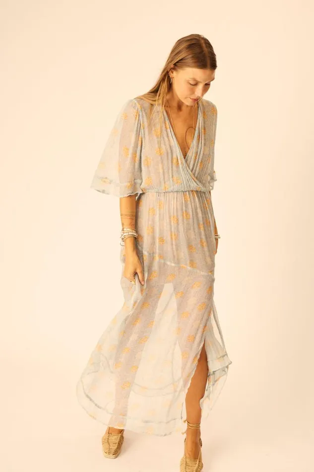 Dresses Shop Natalie Martin COCO MAXI Snowflake Tangerine