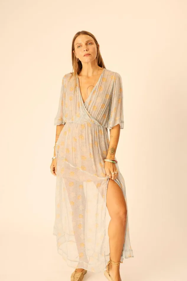 Dresses Shop Natalie Martin COCO MAXI Snowflake Tangerine