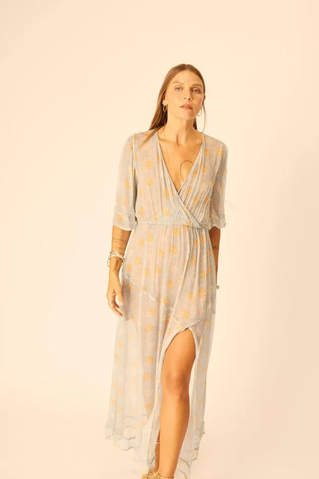 Dresses Shop Natalie Martin COCO MAXI Snowflake Tangerine