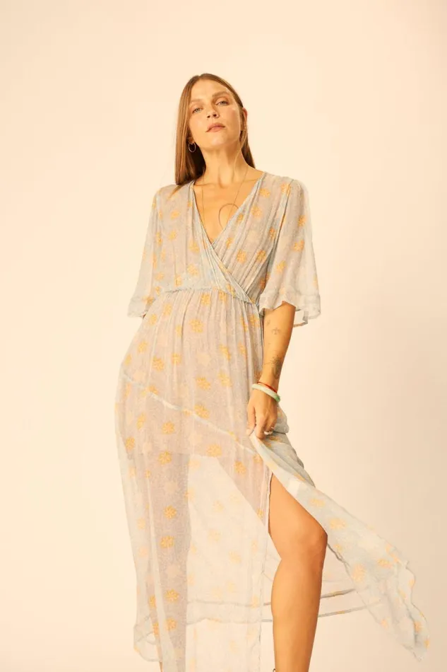 Dresses Shop Natalie Martin COCO MAXI Snowflake Tangerine