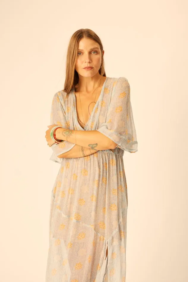 Dresses Shop Natalie Martin COCO MAXI Snowflake Tangerine