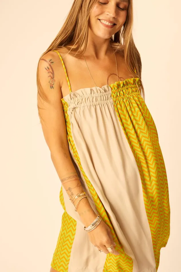 Dresses Shop Natalie Martin DONNA DRESS Block Zigzag Tangerine