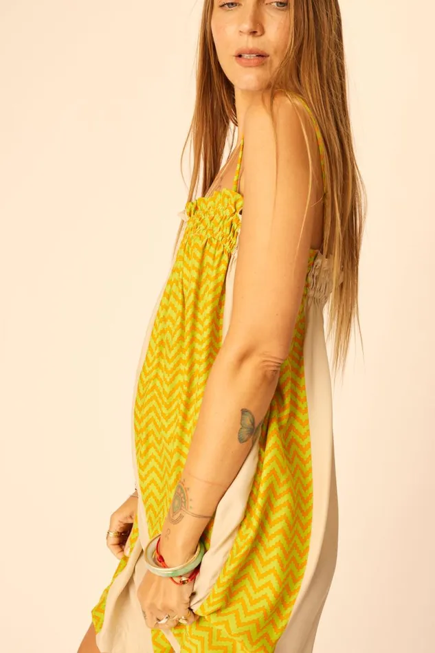 Dresses Shop Natalie Martin DONNA DRESS Block Zigzag Tangerine