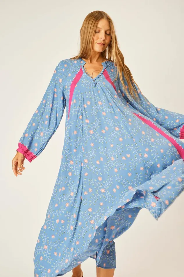 Dresses Shop Natalie Martin FIORE MAXI Pinwheel Denim