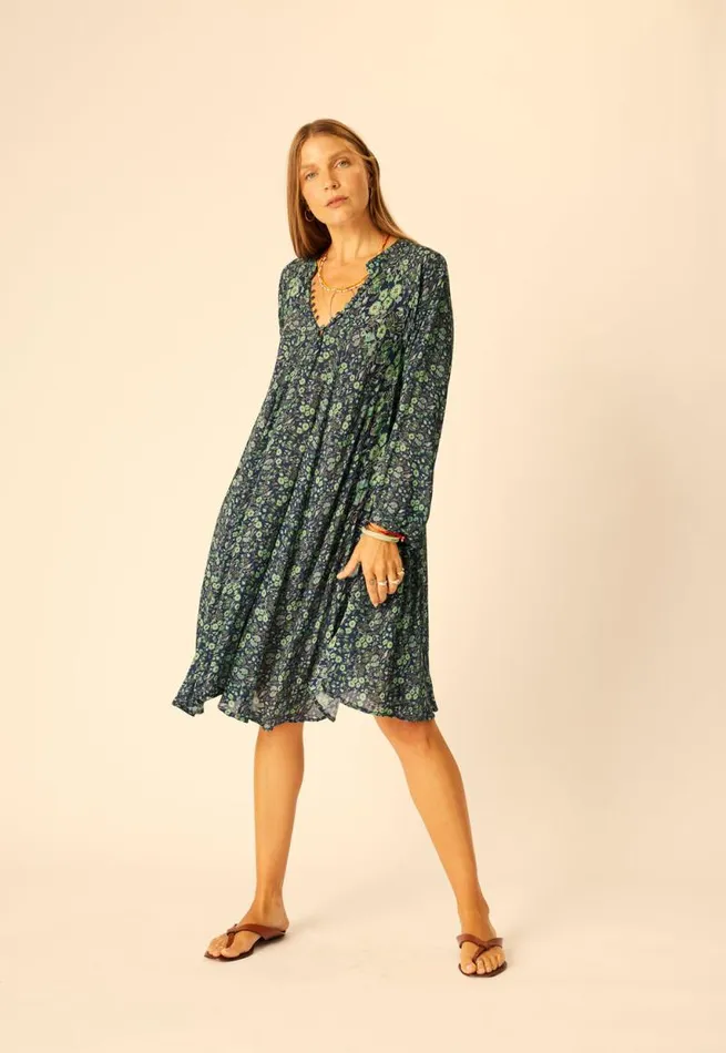 Dresses Shop Natalie Martin FIORE SHORT DRESS Petite Fleur Marine