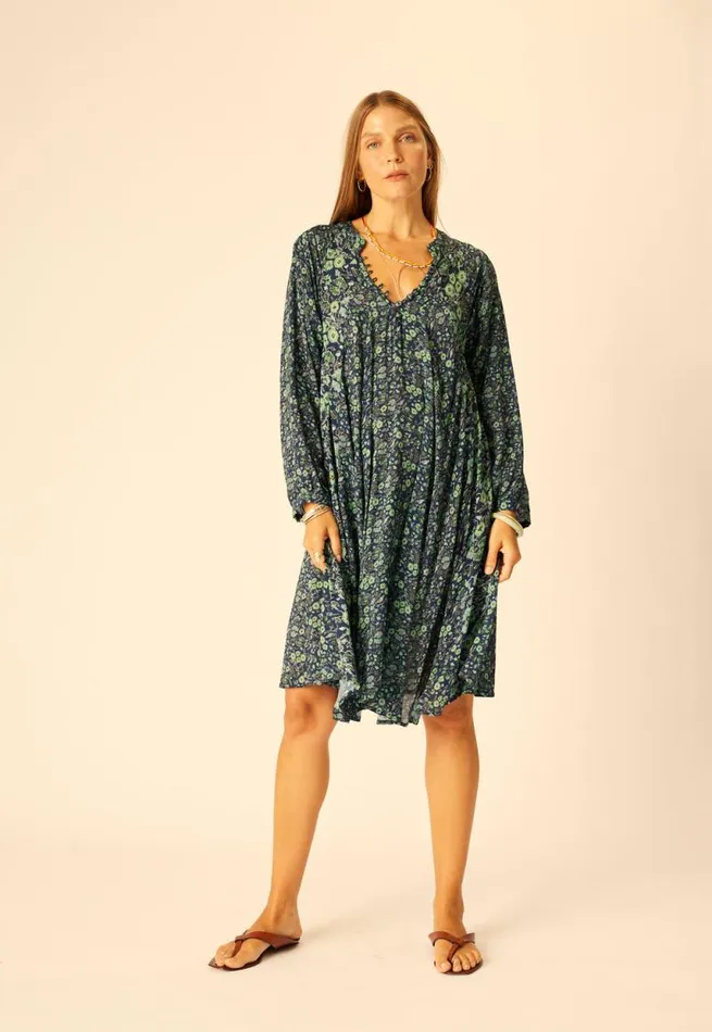 Dresses Shop Natalie Martin FIORE SHORT DRESS Petite Fleur Marine