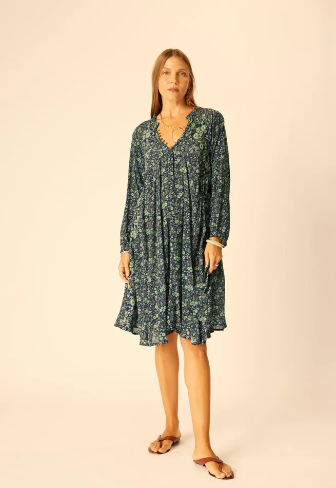 Dresses Shop Natalie Martin FIORE SHORT DRESS Petite Fleur Marine