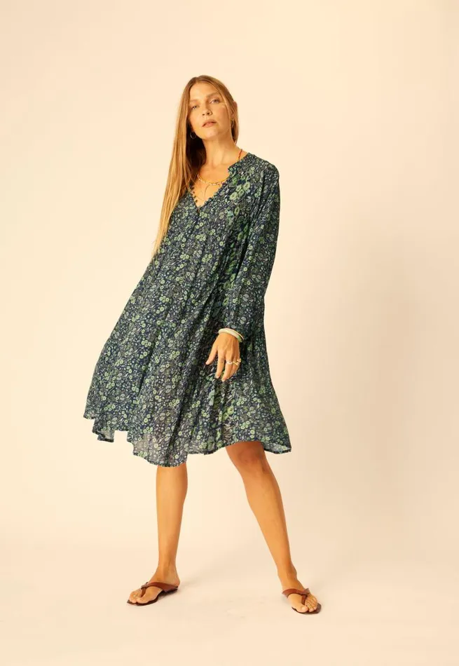 Dresses Shop Natalie Martin FIORE SHORT DRESS Petite Fleur Marine