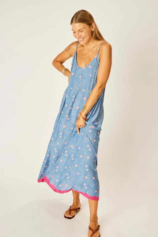 Dresses Shop Natalie Martin HEATHER MAXI Pinwheel Denim