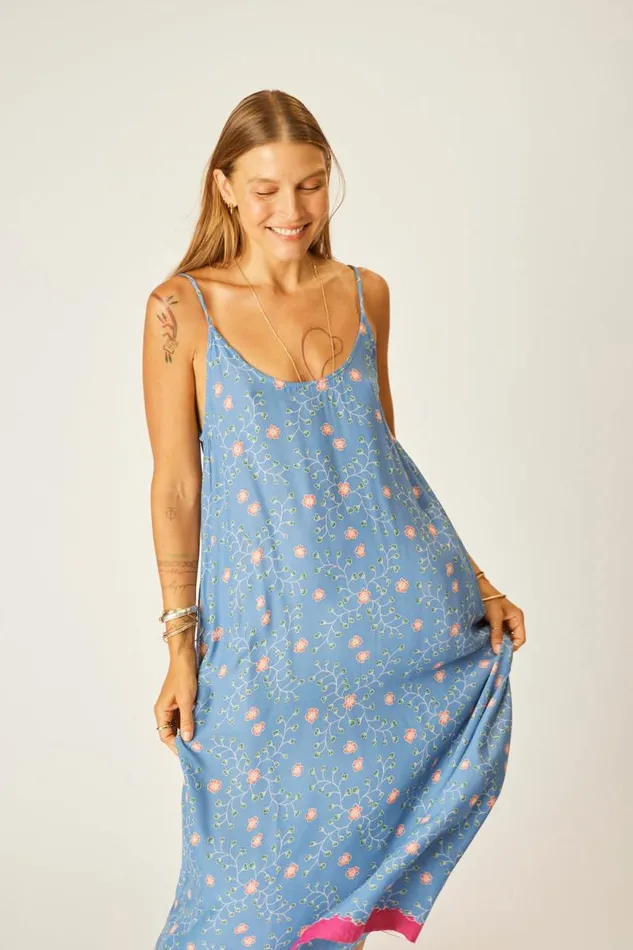 Dresses Shop Natalie Martin HEATHER MAXI Pinwheel Denim