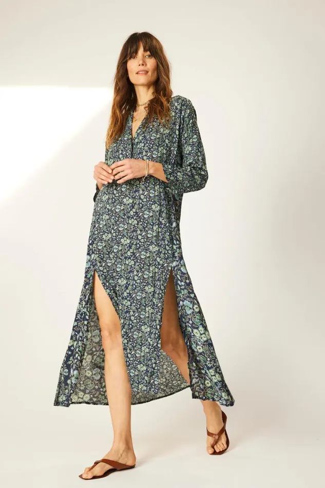Dresses Shop Natalie Martin ISOBEL DRESS Petite Fleur Marine