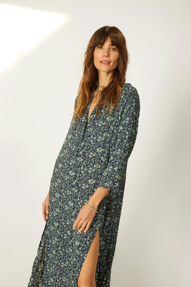 Dresses Shop Natalie Martin ISOBEL DRESS Petite Fleur Marine