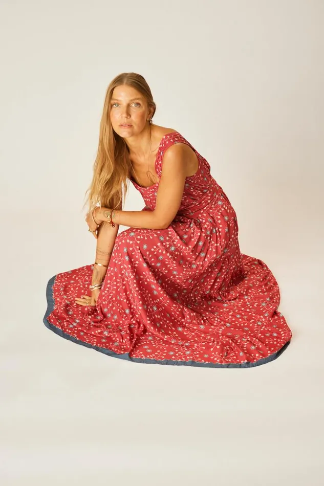 Dresses Shop Natalie Martin JASMINE MAXI Pinwheel Barn Red