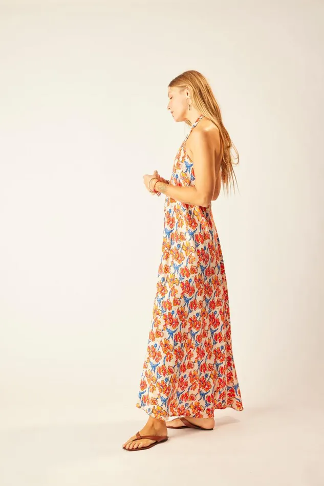 Dresses Shop Natalie Martin LOLA DRESS Silk Watercolor Clementine