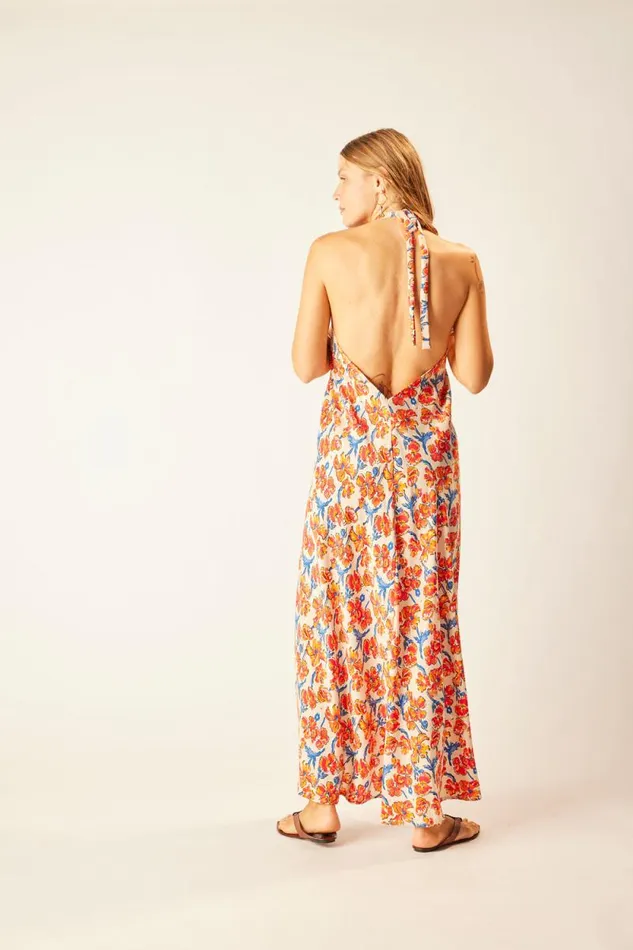 Dresses Shop Natalie Martin LOLA DRESS Silk Watercolor Clementine