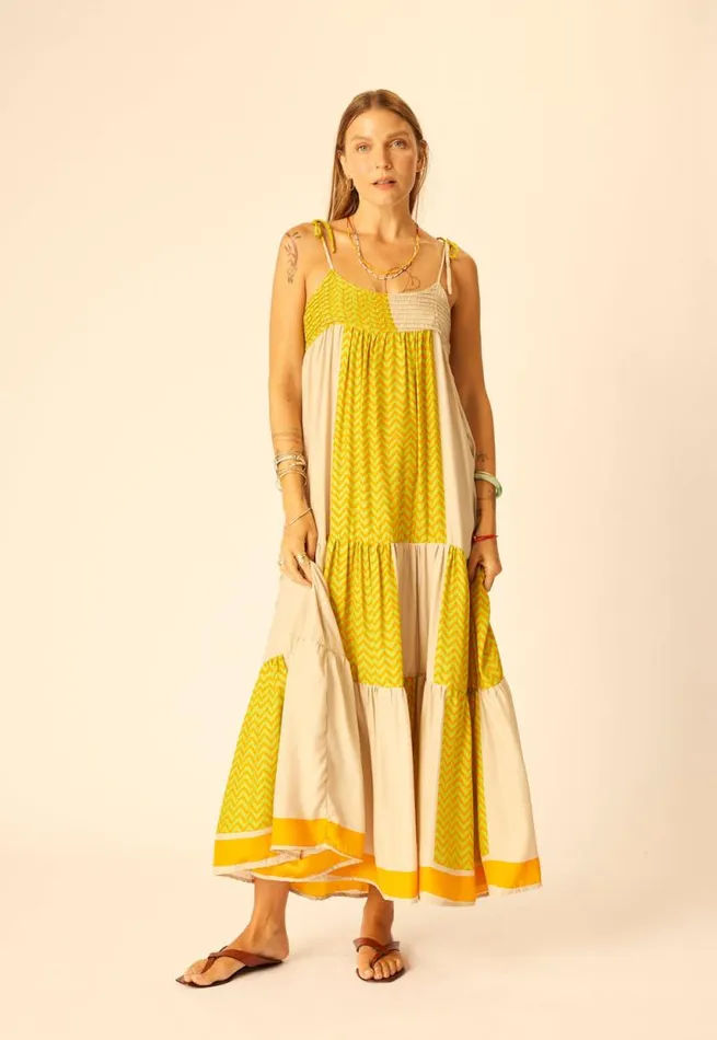Dresses Shop Natalie Martin MELANIE DRESS Block Zig Zag Aubergine