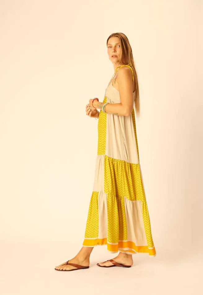 Dresses Shop Natalie Martin MELANIE DRESS Block Zig Zag Aubergine