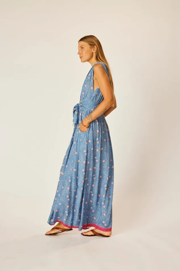 Dresses Shop Natalie Martin NICO SLEEVELESS DRESS Pinwheel Denim